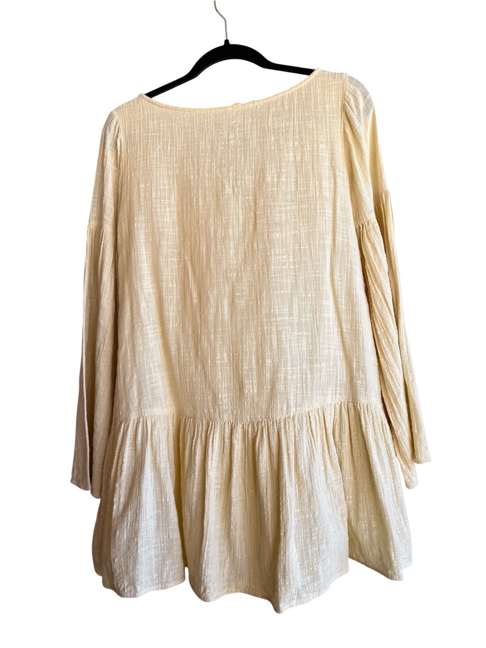 Free People Kyleigh Mini Dress Boho Peasant Tunic Light Yellow  XS Cottagecore - Picture 3 of 10